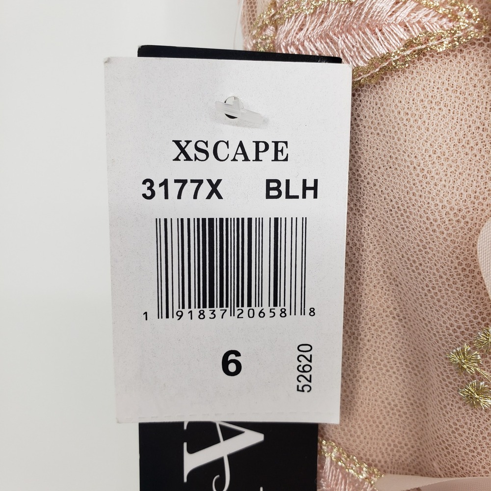 XSCAPE Embroidered Gown Formal Evening Dress Special Occasion Size 6 Blush Pink - Picture 7 of 15